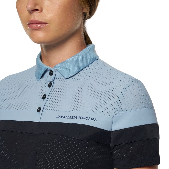 POLO ALLENAMENTO CAVALLERIA TOSCANA STRIPES Donna, Manica Corta 